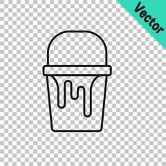 Canvas Print - Black line Paint bucket icon isolated on transparent background. Vector