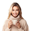 © Rawpixel.com - PNG Happy woman drinking portrait coffee.