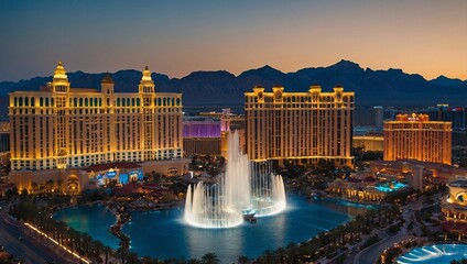 Wall Mural - The Strip and Bellagio Fountains showcasing Las Vegas's allure