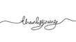 © LINES - Hand drawn text lettering for Thanksgiving Day. Vector illustration. Script. Calligraphic design for print greetings card, shirt, banner, poster.