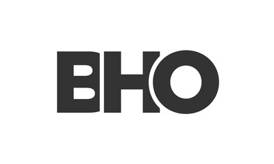 Poster - BHO logo design template with strong and modern bold text. Initial based vector logotype featuring simple and minimal typography. Trendy company identity.