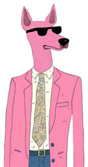 Sticker - PNG Giraffe businessperson cartoon mammal animal.