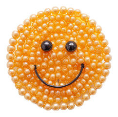 Sticker - PNG Smile face bead jewelry shape.