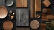 © Bundi - Image of a moodboard for interior design materials - black color tones.