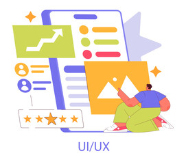 Poster - branded app. flat vector illustration
