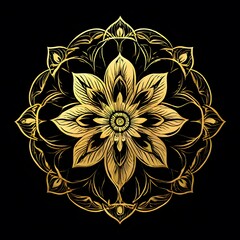 Sticker - abstract golden floral background