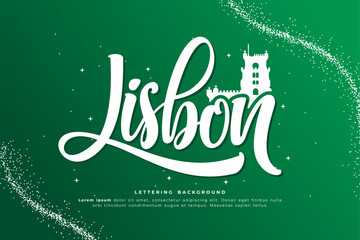 Wall Mural - lisbon lettering background vector design