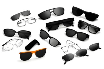 Wall Mural - Collection of Stylish Glass Sunglasses Featuring Diverse Designs and Lenses