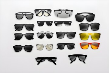 Wall Mural - Collection of Stylish Glass Sunglasses Featuring Diverse Designs and Lenses