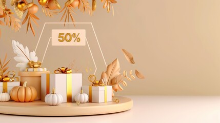 Wall Mural - Autumnal Gift Box Sale: 50% Off!