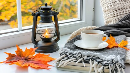 Wall Mural - Autumn Cozy by the Window