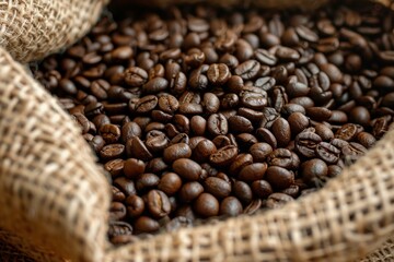 Sticker - Freshly roasted coffee beans waiting to be ground, brewed, and enjoyed as a hot beverage