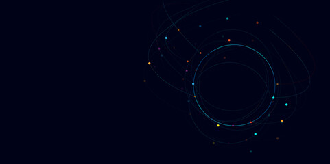 Poster - Global network connection or communication and social network concept background. Futuristic globe data network elements background