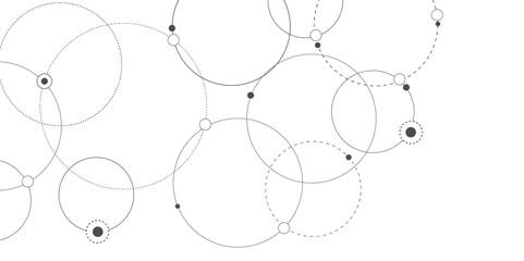 Vectors Geometric circuit dots and lines connection for communication technology and social network concept background.