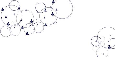 Poster - Vectors Connecting people. Social network concept. Bright background.