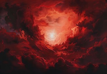 Caravaggio-Style Hellish Sky with Clouds