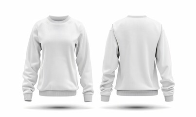 Canvas Print - Blank  Female t-shirt with long sleeves, template for your design mockup. Front and back view.