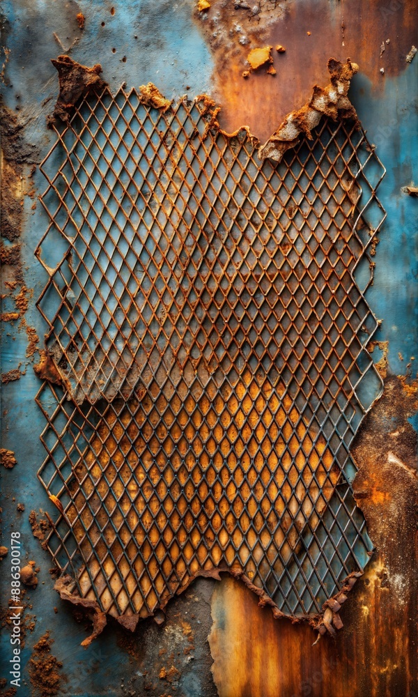 High Resolution Iron Wire Mesh Texture with Intricate Details and Natural Rust Detailing - Industrial Metal Surface for design projects