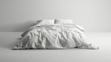 Sticker - white bed and white bedding 