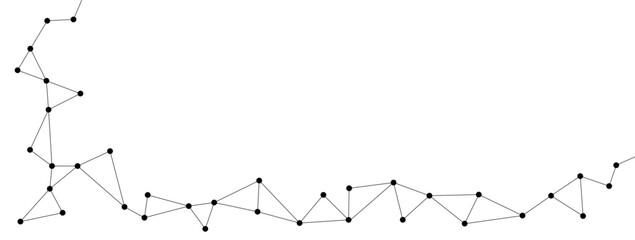 Fototapete - Polygonal connect lines and dots background template. Technology data transfer server global system network graphic vector.