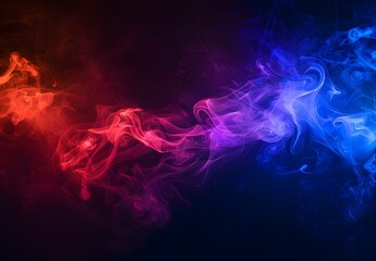 Poster - Abstract Red Blue Smoke Fumes Dark Background