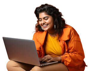 Canvas Print - PNG Computer laptop smile adult.