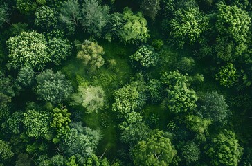 Wall Mural - Aerial View of Lush Green Forest Canopy