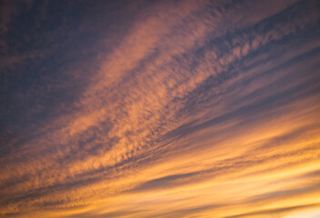 Clouds in the evening sky, sunset.
