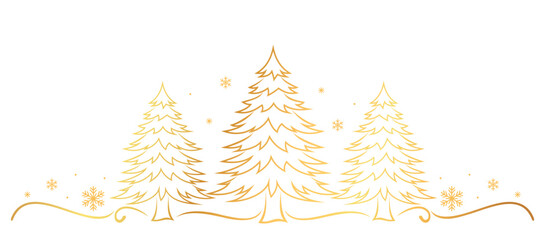 christmas tree with snowflake line art style. element vector eps 10