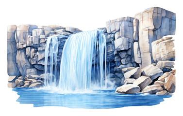 Sticker - PNG Waterfall outdoors nature rock.