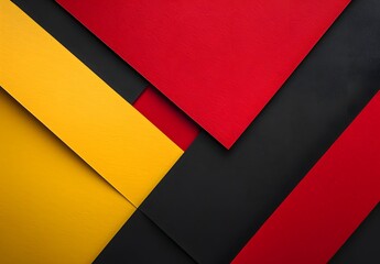 Poster - Abstract Geometric Paper Background with Red, Yellow, and Black