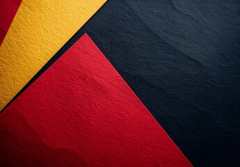 Wall Mural - Abstract Black, Red, Yellow Triangle Paper Background