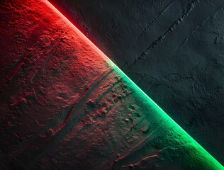 Sticker - Red and Green Neon Lights on Textured Wall