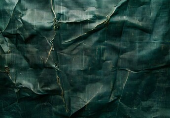 Poster - Dark Green Wrinkled Fabric Texture Background