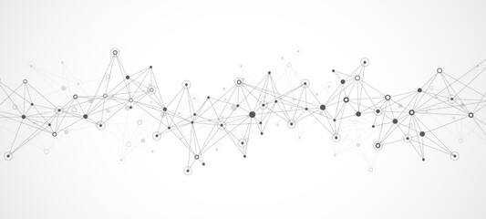 Leinwandbilder - Global network connection banner design template. Header social network communication in the global business concept. Big data visualization. Internet technology