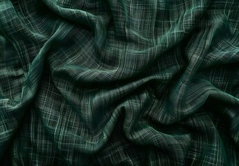 Wall Mural - Dark Green Cotton Fabric Texture, High Resolution