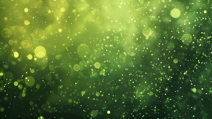 Wall Mural - abstract green bokeh background with dust particles
