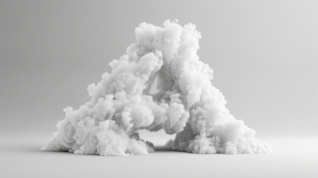 Capital letter A made of clouds or soft cotton. Fluffy airy style. Scrapbook activity. Generative AI