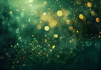Wall Mural - green bokeh background with shiny glitter