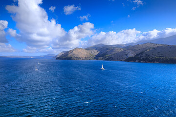 Wall Mural - Typical coast of Kefalonia in the bay of Argostoli in Greece.