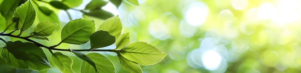 Wall Mural - green leaves with blurred background for environment concept