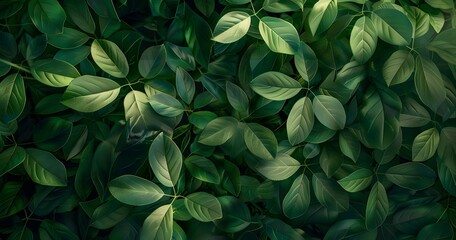 Wall Mural - cinematic green leaves wall background