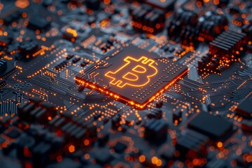 Bitcoin Cryptocurrency Circuit Board