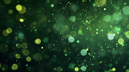 Canvas Print - Abstract Green Glitter Bokeh Background