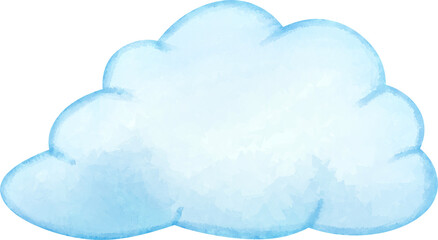 blue cloud watercolor hand drawn illustration 