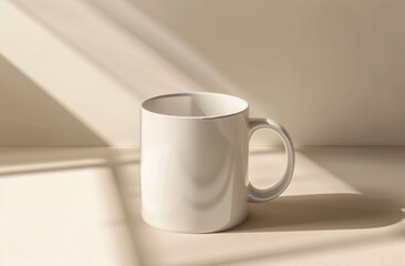 Poster - White mug mockup on white background, photorealistic