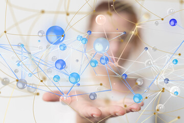 Poster - conference Digital Network and data concept 3d