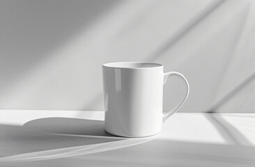 Poster - White mug mockup on white background, photorealistic