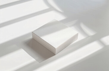 Poster - White blank canvas box mockup on white background, front view