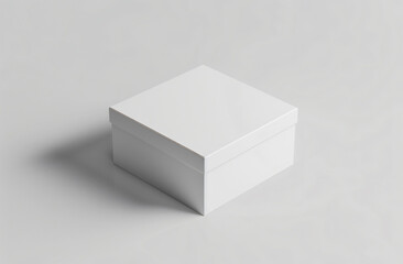 Poster - White blank canvas box mockup on white background, front view
